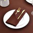 2 x Wolkemer Set of 4 Chocolate Cloth Napkins 17 x 17 Inches Solid Washable Polyester Dinner Napkins with Hemmed Edges for Dinners Parties Weddings Banquets Events Table Decoration