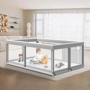 65×50 Inches Baby Playpen, Playpen for Babies and Toddlers, Baby Play Yards Indoor & Outdoor, Sturdy Safety Play Pen with Soft Breathable Mesh, Toddlers Activity Center with Anti-Slip Base