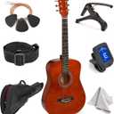 Classical Acoustic Guitar For Kids By MasterPlay- 30 Beginner Guitar For Learners- Accoustic String Guitar Starter Kit: Guitar Bag, Tuner, Strap, Extra Strings, Picks, Wash Cloth, Capo (Mahagnah) (Mahagonah)