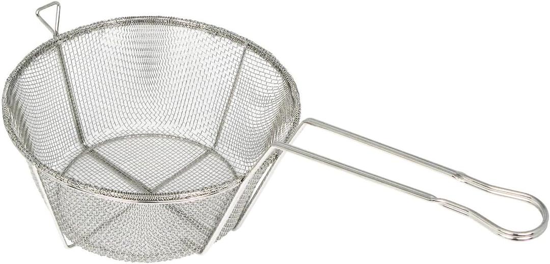 Winco Fry Basket, Wire, 6 Mesh, 8-1/2"Dia x 4-1/4"H