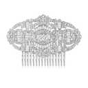 EVER FAITH 1920s Wedding Hair Accessories Austrian Crystal Bridal Art Deco Vintage Headpiece Side Comb for Women Bride Clear Silver-Tone