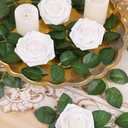 N&T NIETING Artificial Flowers 50pcs Real Touch White Flowers Artificial Roses for Decoration for DIY Wedding Bouquets Bridal Centerpieces Floral Shower Party Tables Home Arrangement