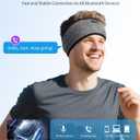 Sleep Headphones Bluetooth 6.0 Headband, 20Hr Headband Headphones with HD Stereo Speakers, Sports Wireless Earphones for Side Sleepers Workout Yoga Travel Meditation,Gifts for Women Men (1, SoftGray)