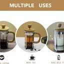Sivaphe 12 oz French Press Coffee/Tea Maker Single Cup Espresso Press Stainless Steel Filter 0.35L High Borosilicate Carafe Durable Bamboo Handle Small Coffee Maker