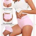 RHYFF Womens Underwear Cotton Lace Panties High Waist Panty Soft Breathable Ladies Hipster Full Coverage Briefs S-3XL (L)