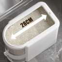 12 Lbs Rice Container with Measuring Cup, Upgraded Built-in Fresh Box, Cereal Dispenser Storage with Lids for Home Kitchen Pantry Rice Soybean Corn And large grain grains-White (Small)