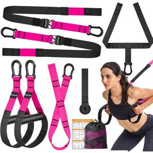 Home Resistance Training Kit, Suspension Trainer Straps with Adjustable Extension, Door Anchor, and Carry Bag – Strength Training Equipment for Full Body Bodyweight Workouts at Home or Outdoors, One Size