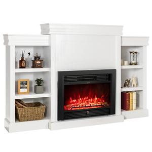 70" Mantel Fireplace TV Stand 750W/1500W Electric Fireplace Heater Insert