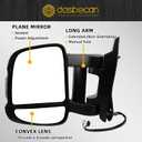 Dasbecan Driver Side Mirror Compatible with Ram Promaster 1500 Long Arm