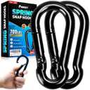 2Pcs 4In Spring Snap Hooks 700LBS Capacity, Carabiner Clip, Heavy Duty Rope Connector, Quick Link Carabiners Spring Snap Hooks for Indoor & Outdoor Activity, Camping, Climbing, Fishing, Hiking