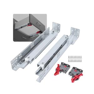 LONTAN Undermount Soft Close Drawer Slides 15 Inch Hidden Bottom Mount Full Extension Cabinet Rails with Rear mounting Bracket and Locking Devices 1 Pair Concealed Drawer Runners 100lb Load Capacity
