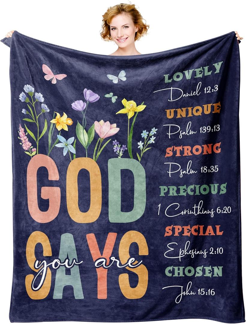 Xutapy Christian Gifts for Women Blanket 60''X50'', Inspirational/Religious/Catholic/Spiritual/Baptism/Confirmation Gifts for Girls/Sister/Friend/Daughter, Birthday/Faith Present