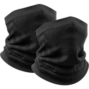 Winter Neck Warmer Gaiter;Ski Mask Balaclava Windproof Face Mask Unisex Face Cover for Cold Weather (Black-2p)