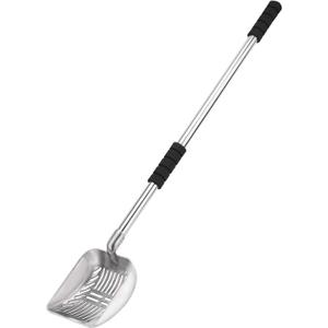 Cat Litter Scoop  Large Sized 2 in 1 Sifter and Scoop  Long Handled Litter Box Scooper  Aluminum Metal with Soft Grip Handle (32")