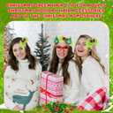 Norme 6 Pcs Christmas Hair Bow for Women 6 Inch Green Furry Hair Clip with Red Bow for Christmas Holiday Costume Accessories for Parties Gifts Decoration