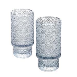 Tabletops Gallery 2 Piece Textured Glass Set - Gray