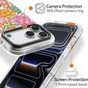 for iPhone 17 Pro Max Case Cute - Military-Grade 20 ft Drop Protection Shockproof Phone Case - Funny Passion Flower Design (6.9") Glitter Clear