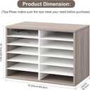 Alpeir Classroom Mailbox 12 Slots with Removable Shelves, Retro Grey/White
