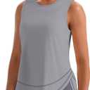 NIASHOT Workout Tank Tops for Women Lightweight Gym Clothes Quick Dry Moisture Wicking Activewear Running Yoga Tennis (Gray, S)