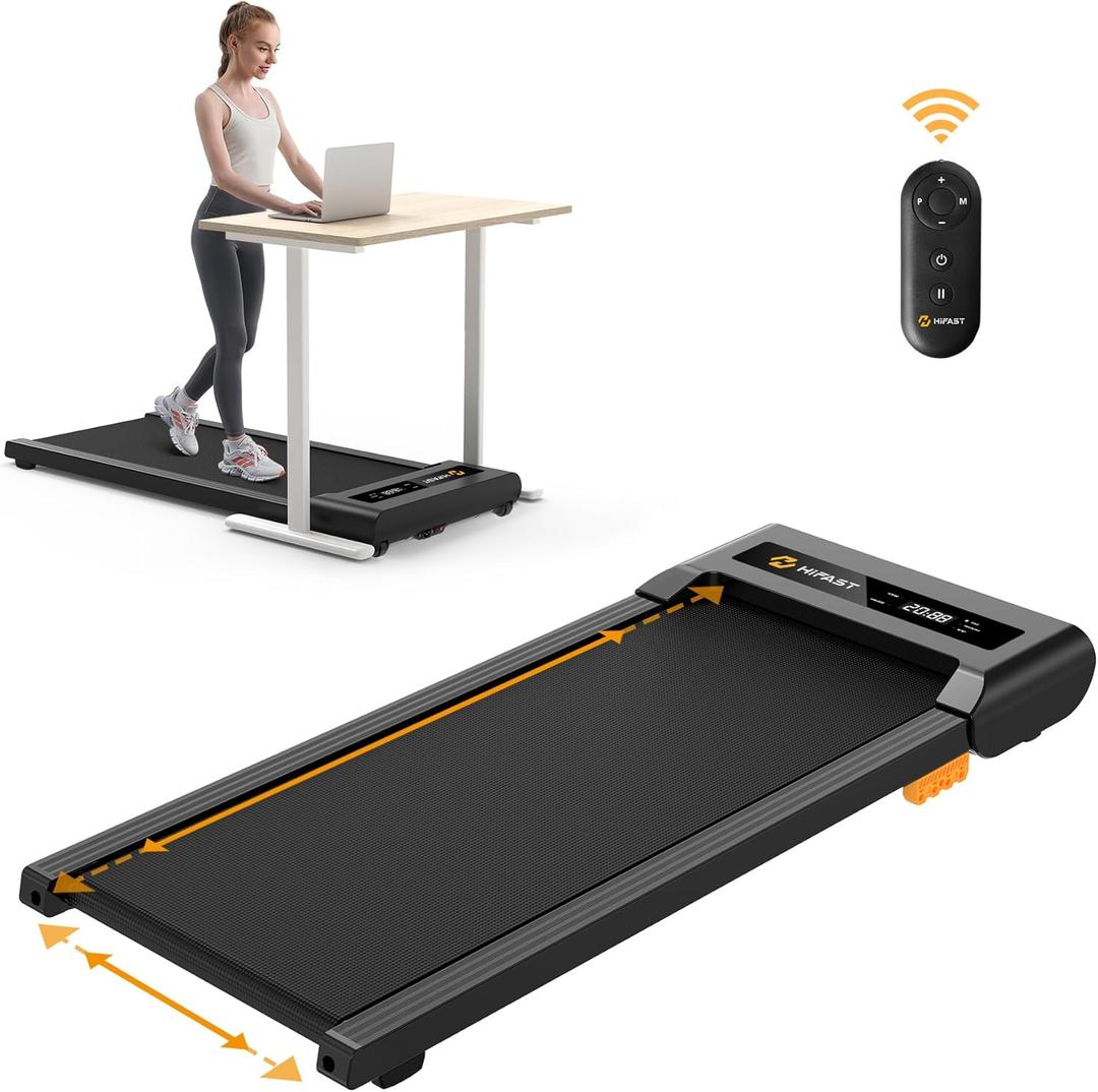 Walking Pad, 2.5HP Under Desk Treadmill for Home Office, 300 Lbs Capacity Portable Treadmills with Remote Control & LED Display, 2 in 1 Running Pad for Walking Jogging and Running (deepblack)