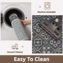 AMOAMI Kitchen Mats for Floor, Absorbent Kitchen Rugs Non Slip Washable Kitchen Mat, Durable Polypropylene Kitchen Runner Rug TPR Backed, Floral Kitchen Floor Mat Front of Sink 20"x32" Dark Grey