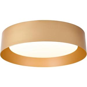 Bargeni Flush Mount Ceiling Light, 16.5 Inch LED Ceiling Light Fixture, Polished Gold Finish, Dimmable/3000K/18W, Outdoor Flush Mount Lighting Fixture
