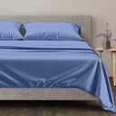 Mayfair Linen 100% Egyptian Cotton Queen Size Sheet Set - 4 PC 600 Thread Count Egyptian Cotton Sheets Set for Queen Size Bed (Deep Blue), Soft, Cooling, Luxury Hotel 16" Deep Pocket Sateen Bedsheet
