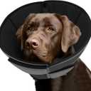 Queenmore Dog Cones for Large Dogs, Soft Dog Cone for Large Breeds, Cone for Dogs After Surgery, Adjustable Elizabethan Collar for Pet to Prevent Licking Wounds, Grey L