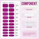 10 x MOOYIYAN Semi Cured Gel Nail Strips|Works with Any UV/LED Lamps|20 Pcs Gel Nail Stickers|Long-Lasting Two Weeks and Easy to Apply & Remove|Purple