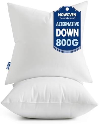 MIULEE Set of 2 Throw Pillow Inserts 24x24 Inches, 100% Virgin Filling Nowoven Pillow Inserts for Couch Sofa Living Room
