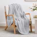 Love's cabin 100% Cotton Muslin Blanket, 6 Layer Lightweight Breathable Gauze Throw Blanket 50 x 60 Inches, Soft All Season Blanket for Couch, Bed, Sofa, Light Grey