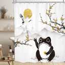 Funny Frog Shower Curtain Bathroom Set 71Wx71H Inches Asian Style Traditional Landscape Scenery Japanese Golden Plum Blossom Sun Bath Accessories Mountain Art Home Decor Fabric 12 Pack Hooks