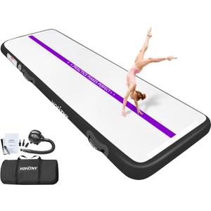 VOFiTNY All Purpose Gymnastics Mat 6.6/10/13/16/20 ft Sturdy Inflatable Tumble Track for Home/Gym