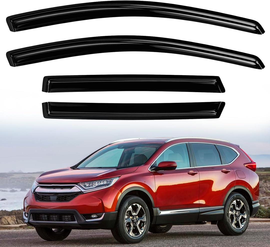 4PC Rain Guards for 2017-2022 Honda CR-V Window Visors for 17-22 CRV Deflectors Sun Shades Vent Tape On Out Channel