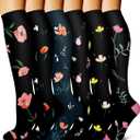 Bluemaple 6 Pack Copper Compression Socks for Women and Men Circulation-Best Support for Medical, Running,Nursing,Athletic (Large-X-Large)