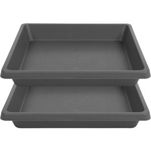 Plant Saucer 12 Inch Square 2 Pack, Plastic Plant Drip Trays, Plant Saucers for Indoors and Outdoors, Flower Pot Saucers, Saucers for Potted Plants, Planter Saucer, Plant Water Catcher Trays for Pots (Gray)