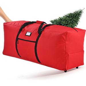 7.5 ft Christmas Tree Storage Bag - Heavy-Duty Waterproof, Dust-Proof, and UV-Proof, with Dual Zipper, Adjustable Straps, and Universal Wheels