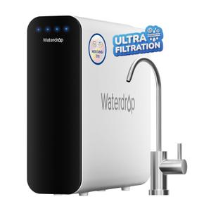 Waterdrop TSU 0.01 Micron Ultra Filtration Under Sink Water Filter System, 3-Stage Tankless Under Sink Water Filtration System with Faucet, Smart Panel, Not Lower TDS, Drilling Required