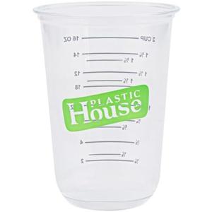 Blue Sky Clear Measuring Cups 16 oz 288 Count (24 Packs of 12) Disposable Drinkware, Large
