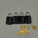 KeeKit Combination Lock, Resettable 4 Digit Combination Padlock with Keys, Waterproof Gate Lock for Locker, Fence, Case, Gym, School and Employee Locker, Toolbox  4 Pack, Black