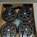 6 Inch Caster Wheels Heavy Duty Casters with Brake, Casters Set of 4 Loading 3000 Lbs, Locking Industrial Swivel Top Plate Casters Wheels for Furniture and Workbench Cart(Two Hardware Kits Included)