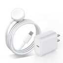 Upgraded Apple Watch Charger, Portable Fast Wireless Magnetic iWatch Charging Cable Cord with USB C Wall Charger Block Plug Adapter Compatible with Apple Watch Series 10,9,8,7,SE,6,5,4,3,2,1(1M/3.3FT)