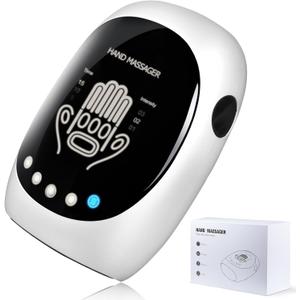 Hand Massager with Heat and Compression for Arthritis Pain Relief, with 5-Finger Individual Therapy, Fits All Hand Sizes,Rechargeable & Portable (White)
