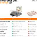 Air Fryer Basket for Oven, Stainless Steel Air Fryer Tray for Oven with Mini Silicon Mitts & Parchment Papers, Oil-Free Healthy Cooking & Baking, Dishwasher Safe