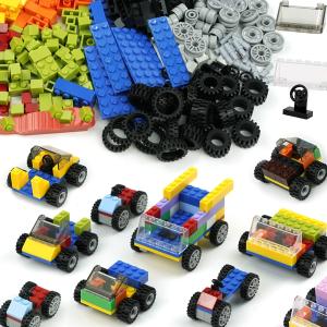 Classic Bricks Wheels and Axles Sets, Over 400pcs Car Parts and Pieces Tires, Educational Building Kits Toys
