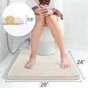 Yimobra Memory Foam Toilet Bath Mat U-Shaped, Commode Contour Rug, Soft and Comfortable, Super Water Absorbent, Non-Slip, Thick, Machine Wash Bathroom Commode Contour Rug, 24 X 20 Inches, Cream
