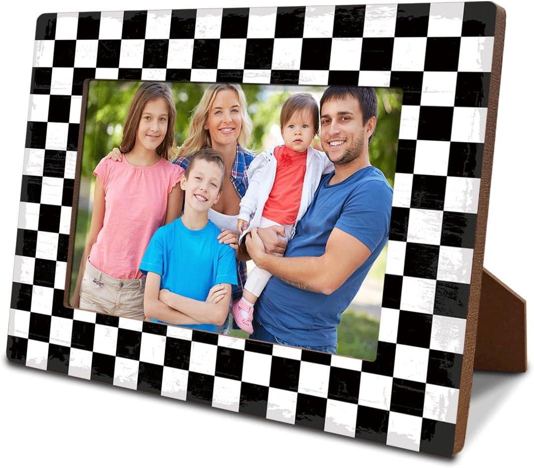 Wooden Tabletop Picture Frame Gift, Fits Display 4'' x 6'' Photos, Home Farmhouse Office Decor, Wedding Anniversary Decor, Wooden Photo Frames for Tabletop or Wall Hanging 7.9*5.7inches