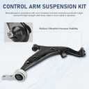 2PC Front Lower Driver Passenger Side Control Arm with Ball Joint Assembly Fit for Nissan Quest 2004 2005 2006 2007 2008 2009 K620560 K620561