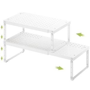RUILALIFE Expandable Cabinet Organizer Shelf With Adjustable Height, Stackable Kitchen Countertop Organizer Rack, Adjustable Shelf Riser For Kitchen Counter, Pantry, Cupboard, Desk, Tabletop
