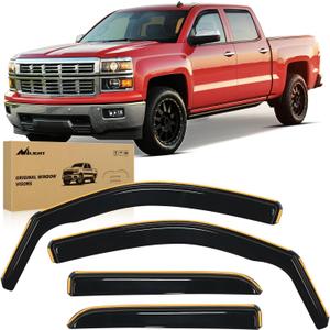 Nilight in Channel Window Deflectors for Chevy Silverado/GMC Sierra 1500 Crew Cab 2014-2018,Silverado/Sierra 2500HD-3500HD Crew Cab 2015-2019 Rain Guards,Vent Window Visors-4pcs